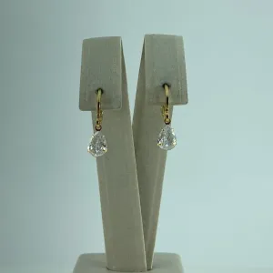 Brinco Argolinha com Gota em Zircônia Folheado a Ouro 18k