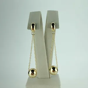 Brinco com Pingente de Bola Folheado a Ouro 18k