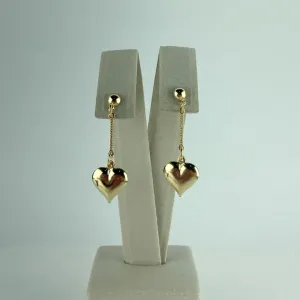 Brinco com Pingente de Coração Folheado a Ouro 18k