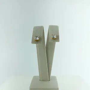 Brinco Solitário com Zircônia Folheado a Ouro 18k