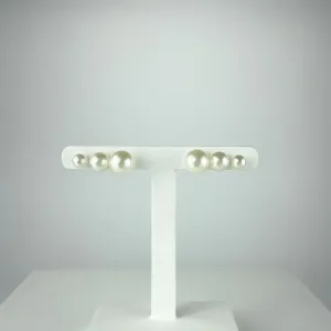 Brinco Trio de Pérolas Folheado a Ouro 18k