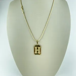 Colar Cordão Baiano com Pingente de Letra H Folheado a Ouro 18k