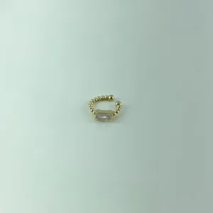 Piercing Fake de Bolinhas com Zircônia Folheado a Ouro 18k