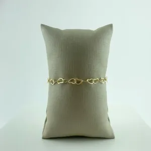 Pulseira Corações Vazados Folheado a Ouro 18k