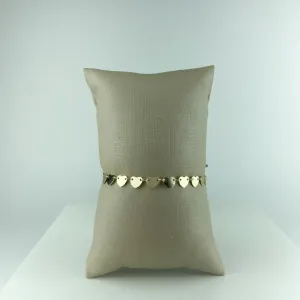 Pulseira com Corações Folheada 18K