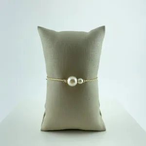 Pulseira Veneziana Fecho Regulável com Pérolas Folheado a Ouro 18k