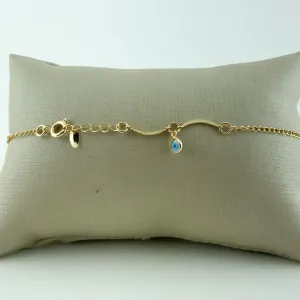 Tornozeleira com Olho Grego Folheado a Ouro 18k