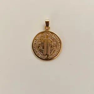 Pingente São Bento Folheado a Ouro 18k