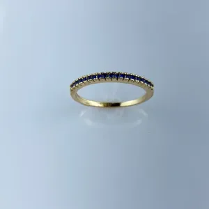 Anel Aparador com Zircônia Azul Folheda a Ouro 18k