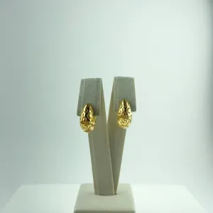 Brinco Argola Desenhada Folheado a Ouro 18k