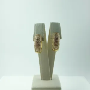 Brinco Argola Zircônia Folheado a Ouro 18k