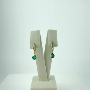 Brinco Argolinha com Pingente em Zircônia Folheado a Ouro 18k