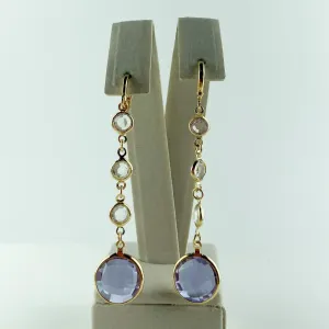 Brinco Longo com Tifannys Folheado a Ouro 18k