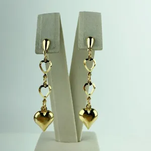 Brinco Corações Vazados Folheado a Ouro 18k