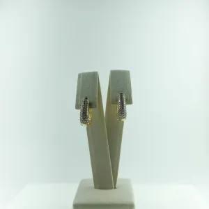 Brinco Oval em Zircônia Folheado a Ouro 18k