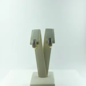 Brinco Oval em Zircônia Folheado a Ouro 18k