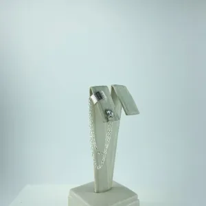 Piercing Fake com Ponto de Luz e Correntinha Dupla Folheado a Prata