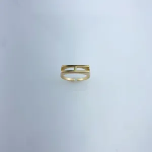 Anel Ajustável Letra H Folheado a Ouro 18k