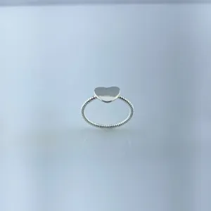 Anel Design Coração Liso Folheado a Prata