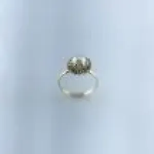 Anel de Pérola com Strass Folheado a Ouro 18k