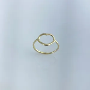 Anel Design de Coração Vazado Folheado a Ouro 18k