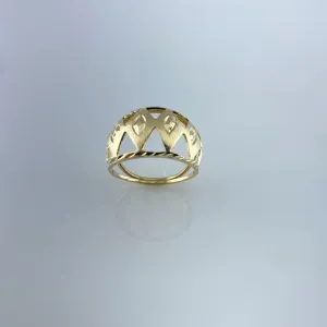 Anel Diamantado Folheado a Ouro 18k