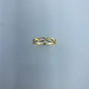 Anel Entrelaçado com Símbolo Infinito Folheado a Ouro 18k