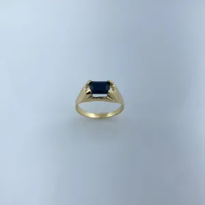 Anel Masculino com Zircônia Preta Folheado a Ouro 18k