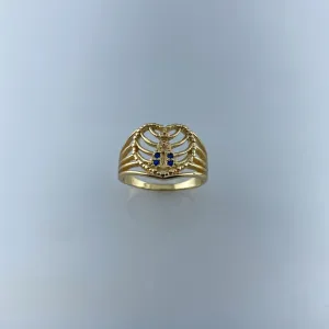 Anel N.Sra. Aparecida com Manto em Zircônia Folheado a Ouro 18k