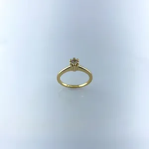 Anel Solitário Folheado a Ouro 18k