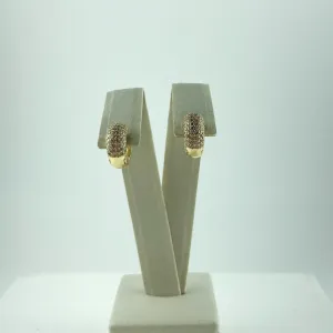 Brinco Argola com Zircônia Folheado a Ouro 18k