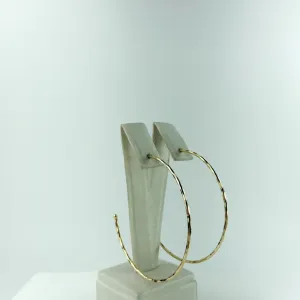 Brinco Argola Fina Retorcida Folheado a Ouro 18k