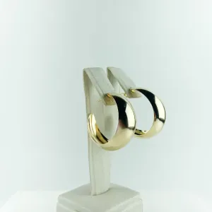 Brinco Argola Larga Lisa Folheado a Ouro 18K