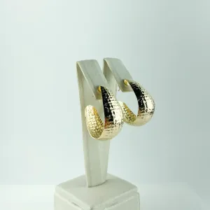 Brinco Argola Martelada Folheado a Ouro 18k