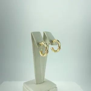 Brinco Argola Torcido Folheado a Ouro 18k