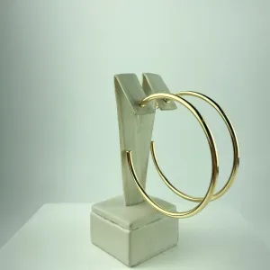 Brinco Argola Tubo Liso Folheado a Ouro 18K