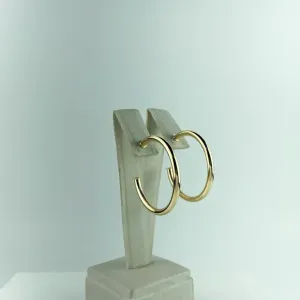 Brinco Argola Tubo Liso Folheado a Ouro 18k