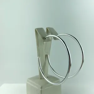 Brinco Argola Tubo Liso Folheado em Prata