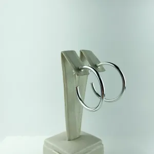 Brinco Argola Tubo Liso Folheado em Prata