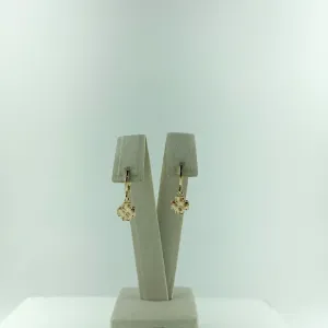 Brinco Argolinha com Trevo Quatro Folhas Folheado a Ouro 18k