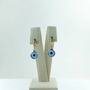 Brinco Argolinha Olho Grego Folheado a Ouro 18k