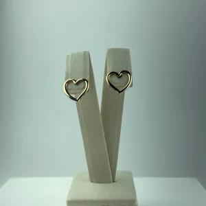 Brinco Coração Vazado Folheado a Ouro 18k