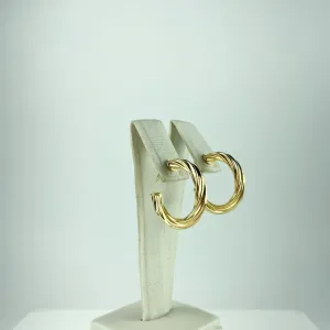 Brinco Argola Torcida Folheado a Ouro 18k