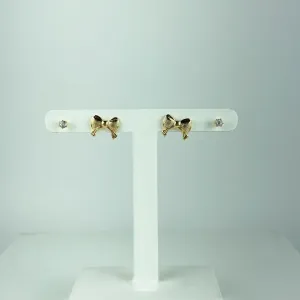 Brinco de Lacinho e Ponto de Luz Folheado a Ouro 18k