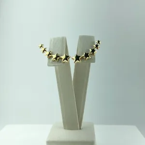 Brinco Ear Cuff Design de Estrelas Folheado a Ouro 18k
