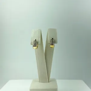 Brinco Oval em Zircônia Folheado a Ouro 18k
