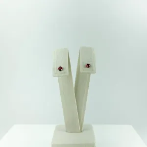 Brinco Ponto de Luz Vermelho em Prata 925