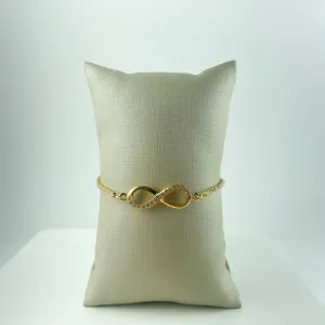 Pulseira Riviera com Símbolo do Infinito Folheado a Ouro 18k