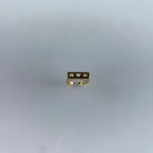 Anel Ajustável Corações Folheado a Ouro 18k