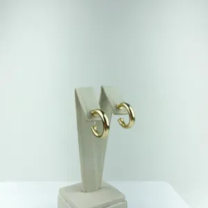 Brinco Argola Tubo Liso Folheado a Ouro 18k